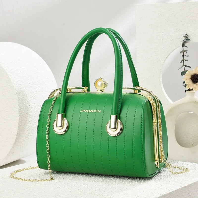 Fashionable Versatile High-End Texture Chain Handbag Shoulder Crossbody Bag for Women Summer New Arrival Boston Pillow Bag