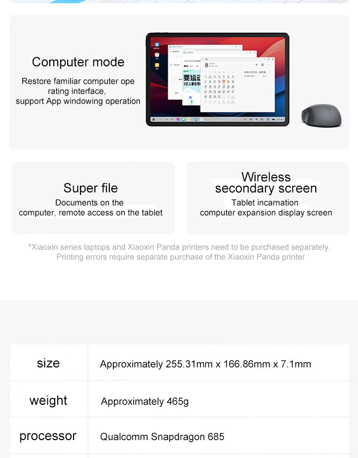 Lenovo Xiaoxin Pad 2024 11 Inch Tablet PC Eye Protection Learning Office Online Class Gaming Android Tablet New Arrival