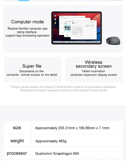 Lenovo Xiaoxin Pad 2024 11 Inch Tablet PC Eye Protection Learning Office Online Class Gaming Android Tablet New Arrival