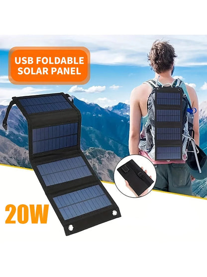 Foldable Solar Panel 20W 50W 60W Portable Solar Panels Charger USB 5V DC Full Time Power Solar Panel Mobile Power Supply