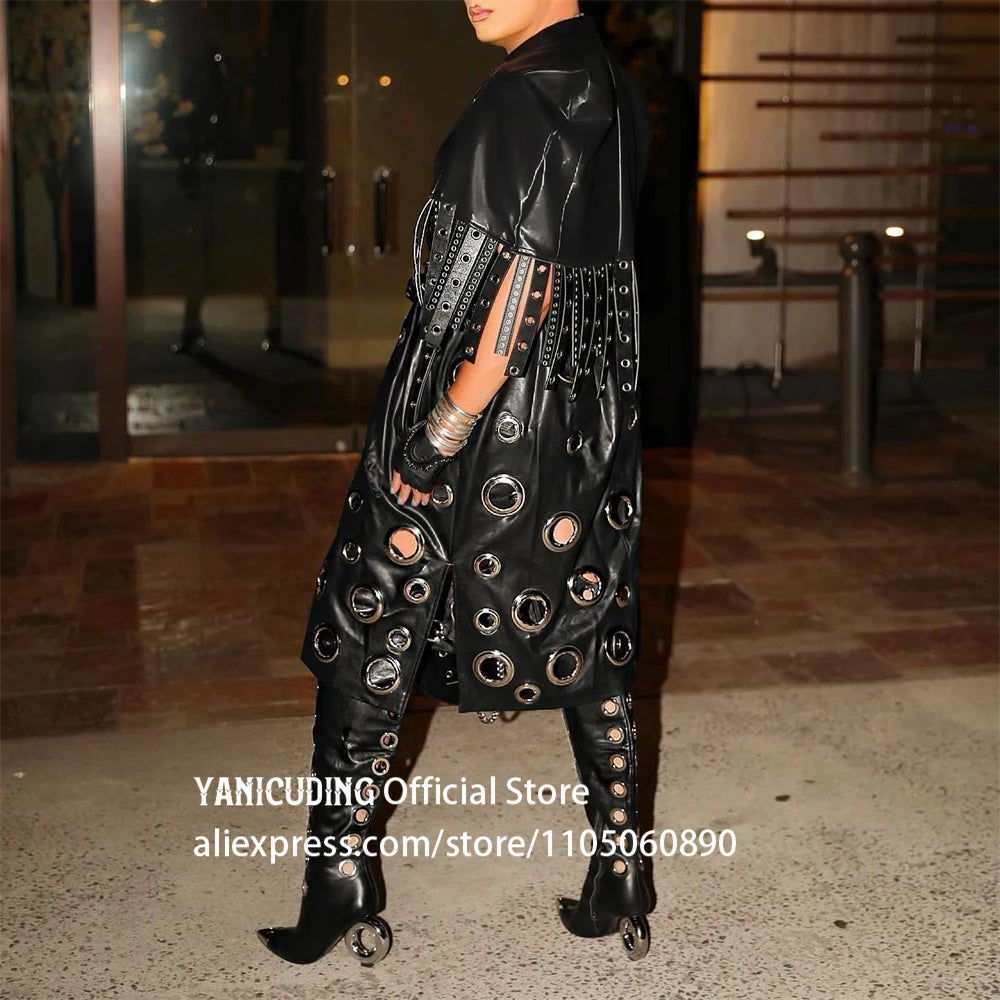 Novelty Circle Heel Knee High Boots Metal Pointed Toe Multiple Eyelet Boots Customizable Multi-color High Heeled Boots for Women
