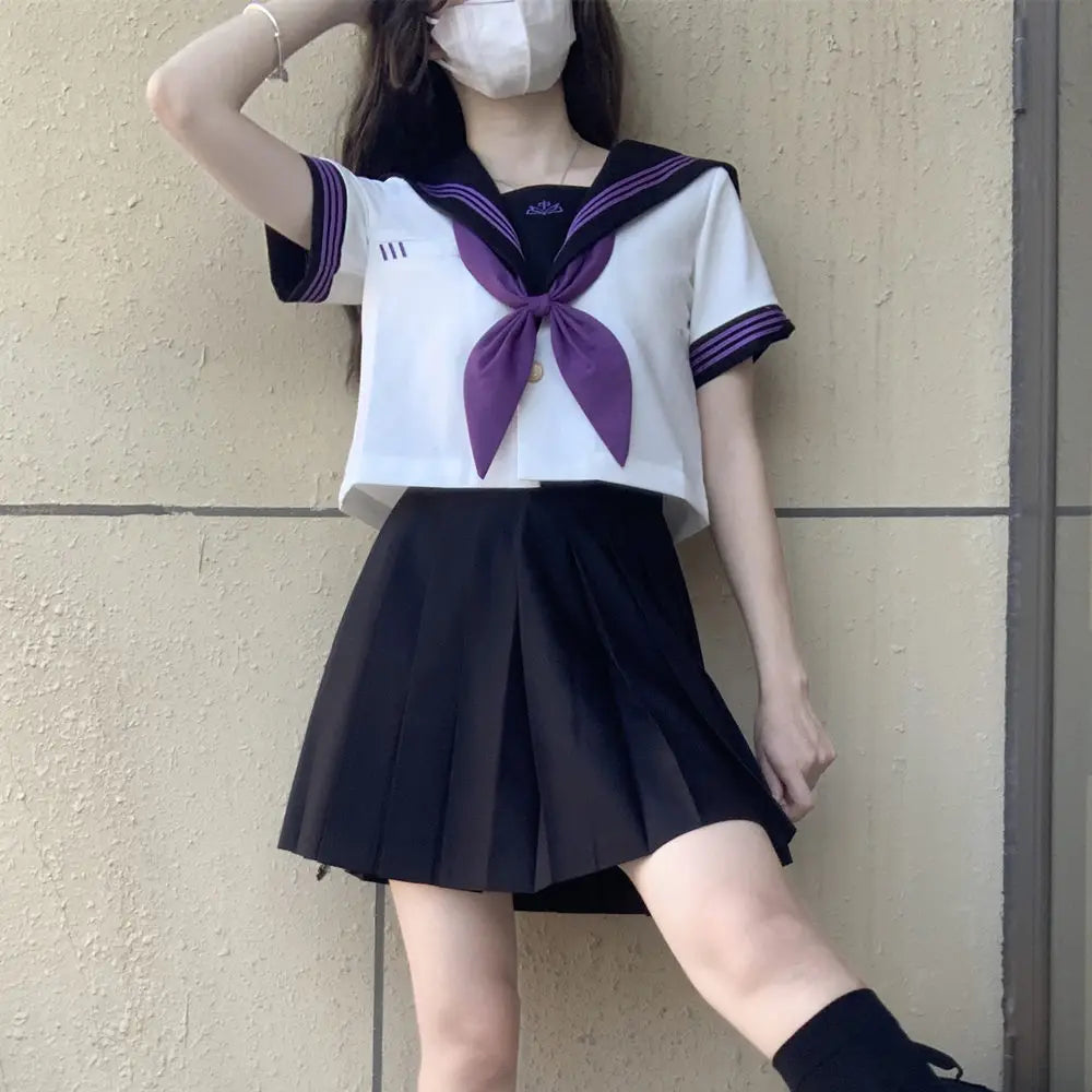 jk uniform Japanese student JK sailor suit long-sleeved intermediate suit Cosplay-Friendly Uniform Cute Japanese Style Uniform