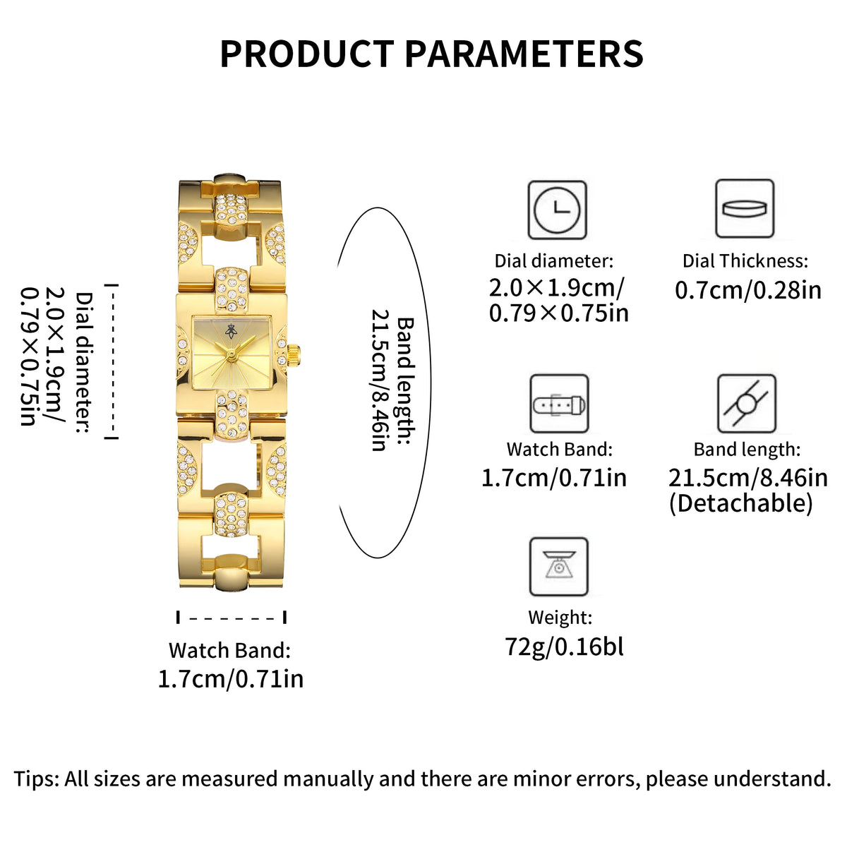 YaLaLuSi Ladies’ Openwork Niche Square Diamond-Set Bracelet Quartz Watch with Geometric Steel Strap – Affordable Luxury