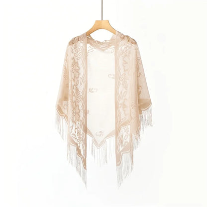 New Embroidery Lace Scarf Shawl Floral Triangular Veil Shawl For Women Party Scarf Wedding Poncho Stoles Ladies Headband Wraps