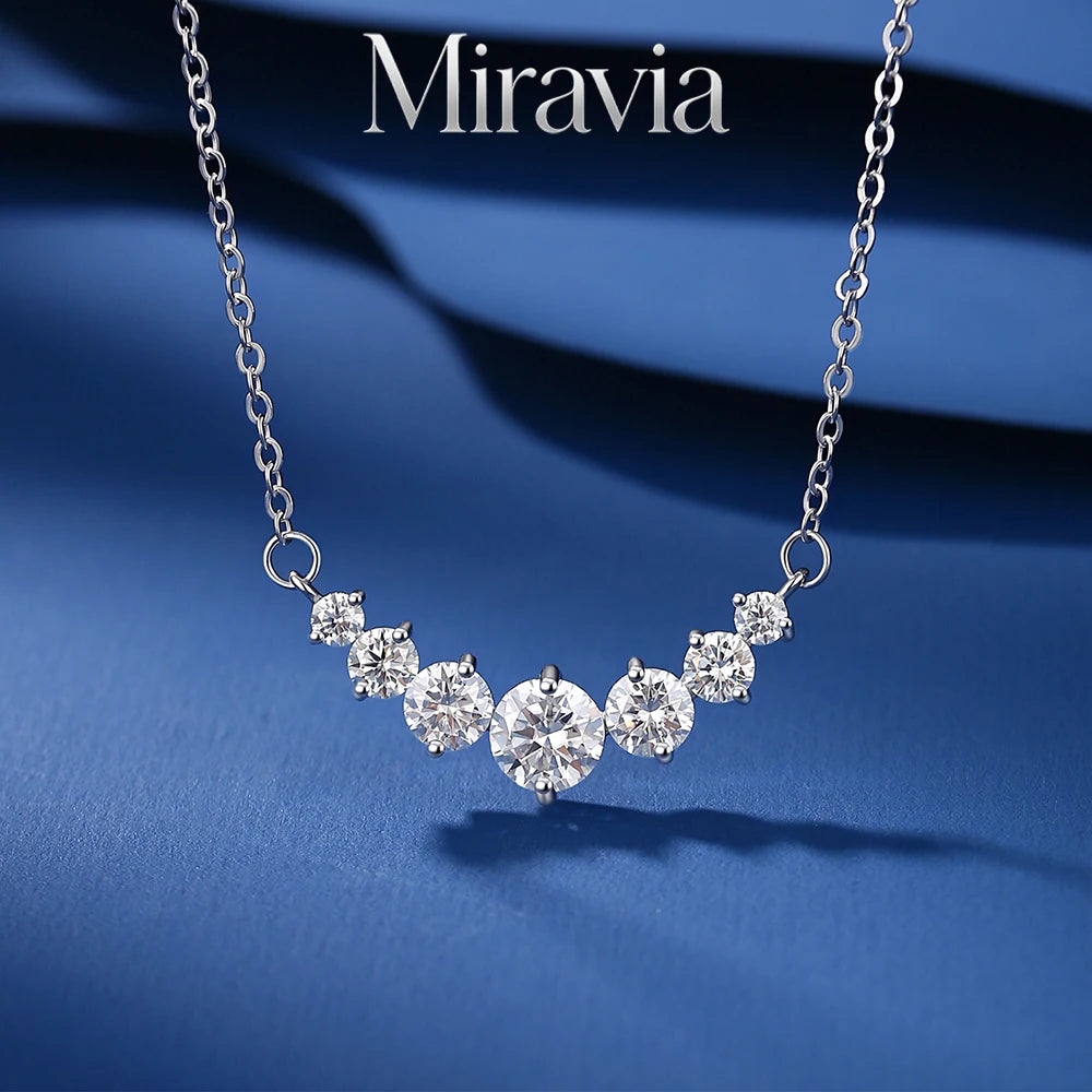 VVS1 D Color Moissanite Necklace for Woman Wedding Fine Jewely with Certificates 925 Sterling Sliver Plated 18k White Gold
