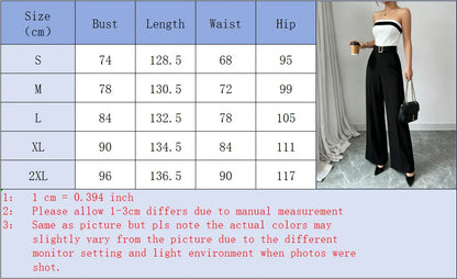 Women's Black White Jumpsuit Square Neck Contrast Trim Ideal for Evening Events Parties Elegant Styles