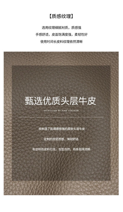 First Layer Cow Leather 33cm Tote Bag Fashionable Women's Bag New Design Large Capacity Soft Portable Shoulder Crossbody Bag