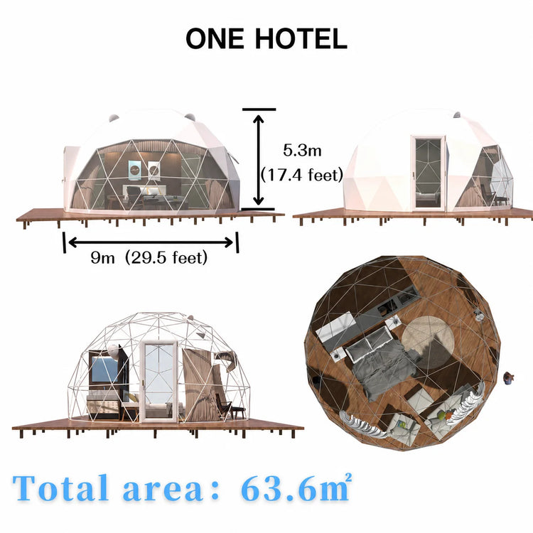 Custom Geodesic Dome Tent Luxury Glamping Resort Hotel Tent House Outdoor Accommodation Solution for Camping Project