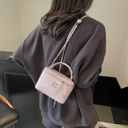 Women Square Handbags 2025 Spring Fashion Chains Crossbody Bags Soft PU Shoulder Bag Ladies Elegant Chic Mini Mobile Phone Bags