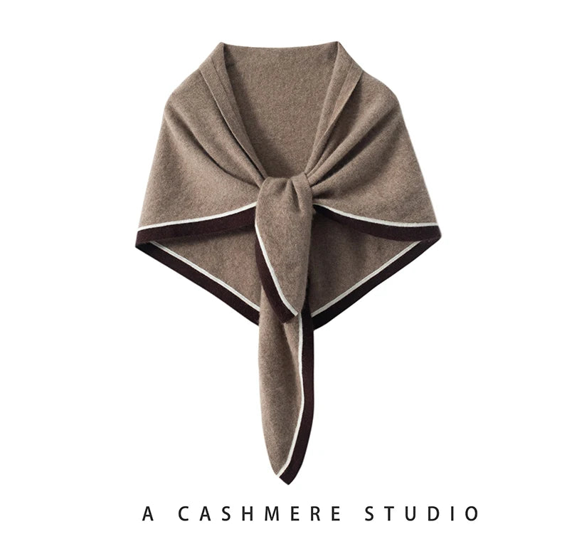 High quality triangular design women's 100% cashmere scarf fashionable shawl winter knitted warm neck protection adult scarf