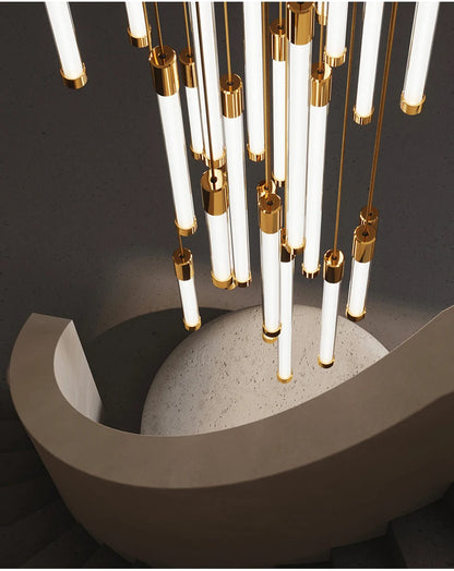 Modern Staircase LED Chandeliers Luxury Living Room Lighting Duplex Attic Home Decoration Restaurant Bright Ceiling Chandeliers