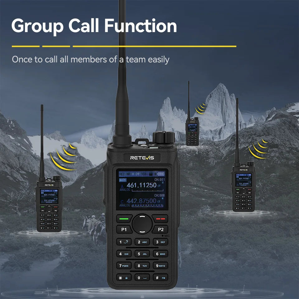 Retevis C62/C2/C22 Walkie Talkie Long Range Communication Radio VHF UHF Ham Radio Station Noise Reduction Group Call Camping
