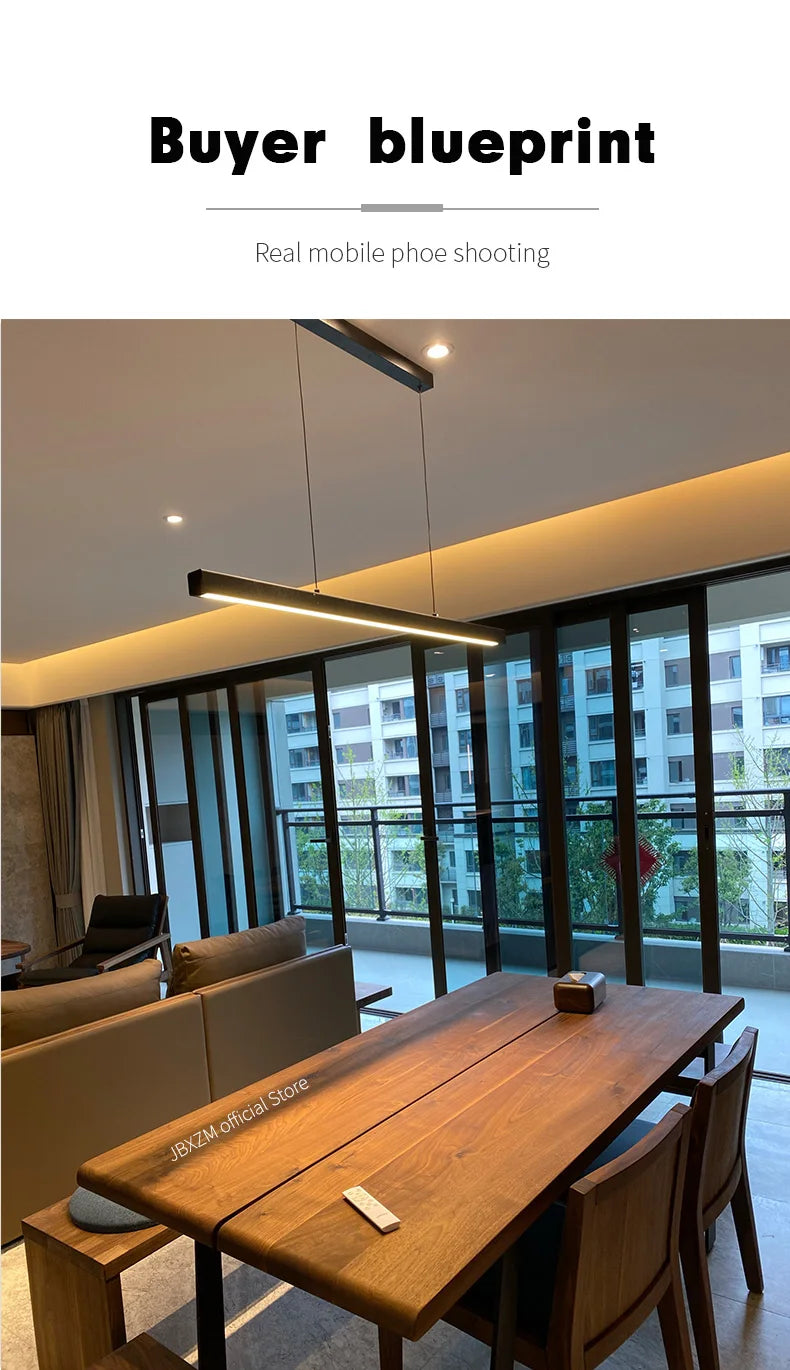 Dining Room Chandelier Dining Table Lighting Kitchen Bar Light LED Linear Lamp Restaurant Pendant Lights Modern Brief Droplight