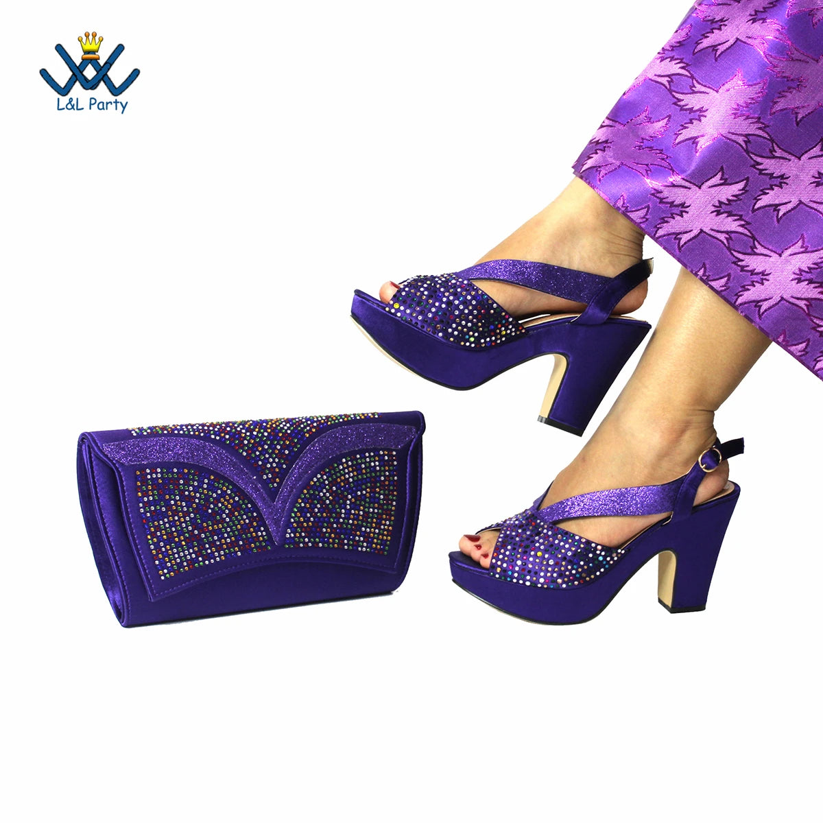 Fashionable Italian Mature Style African Sets Black Color Nigerian Shoes Matching Bags for Royal Wedding Party