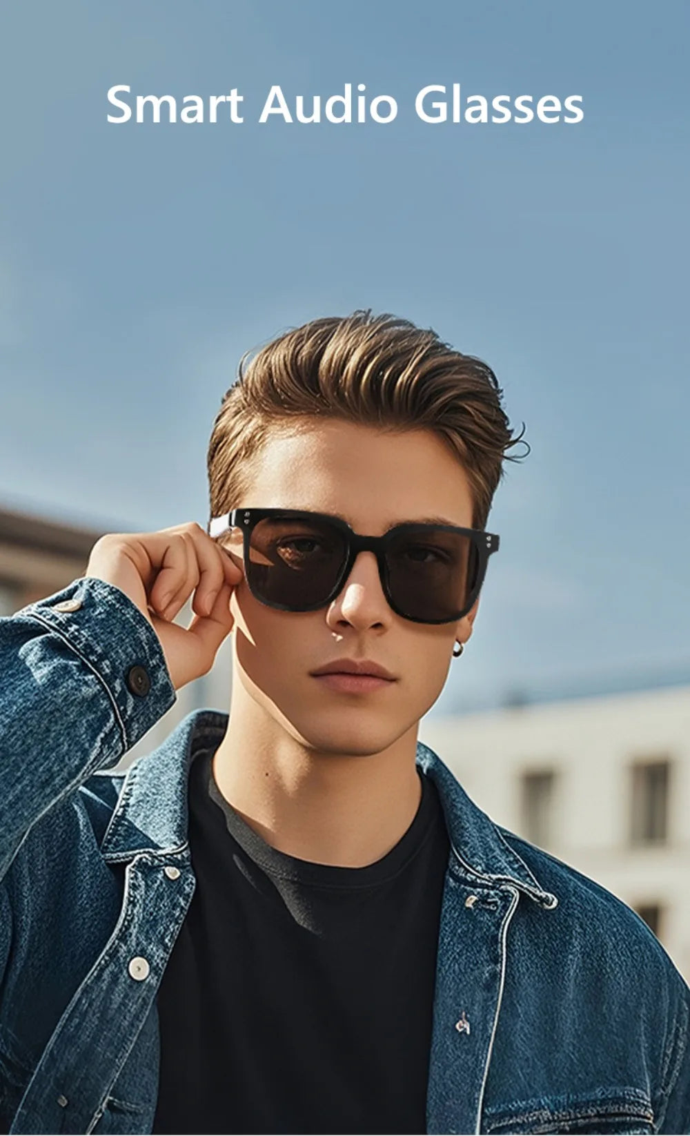 Magnetic Interchangeable Lenses Smart Audio Glasses Built-in Speakers Clear Phone Call Bluetooth Glasses Small but Powerful