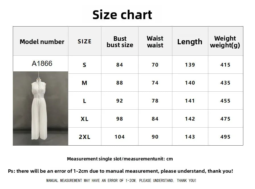 Sexy Deep V Neck Hollow Zip Jumpsuit Women's Spring Solid High Waist Wide Leg Romper Summer Sleeveless Pleated Vacation Overalls