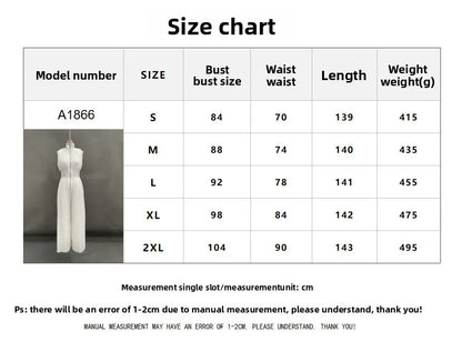 Sexy Deep V Neck Hollow Zip Jumpsuit Women's Spring Solid High Waist Wide Leg Romper Summer Sleeveless Pleated Vacation Overalls