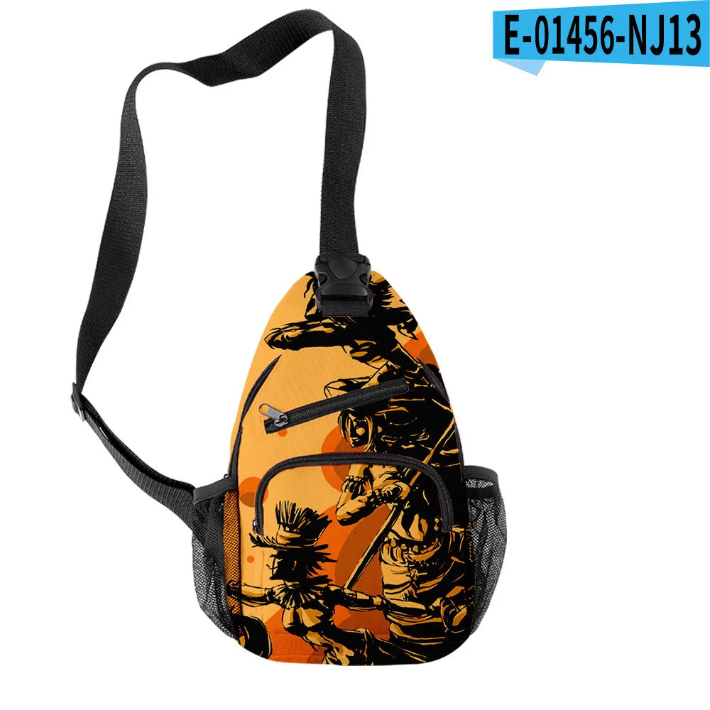 Fashion Youthful Halloween Skeleton Boys/Girls 3D Printed Chest Bags Oxford Waterproof Sports Crossbody Travel Bag Shoulder Bags