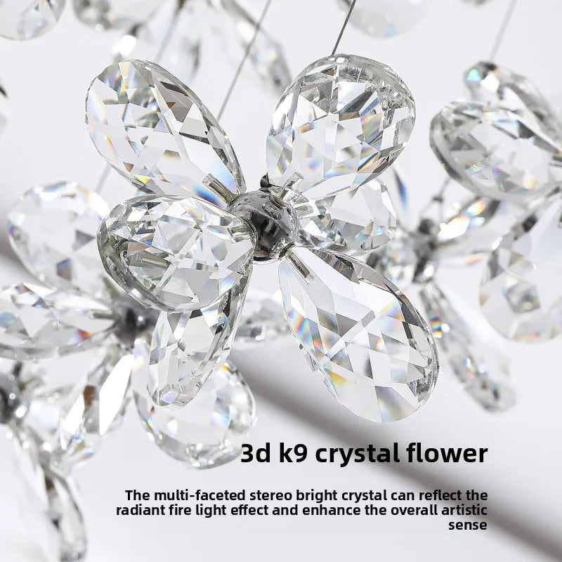 French Crystal Dining ChandelierFo Home Use Restaurant Lamp Luxurious And Modern Café Bar Counter Dining Table And Ceiling Light