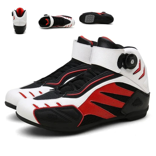 2026 PU Leather Botas Para Motociclista Motorbike Riding Boots Four-season Men Women Motorcycle Boots Breathable Motocross Boot