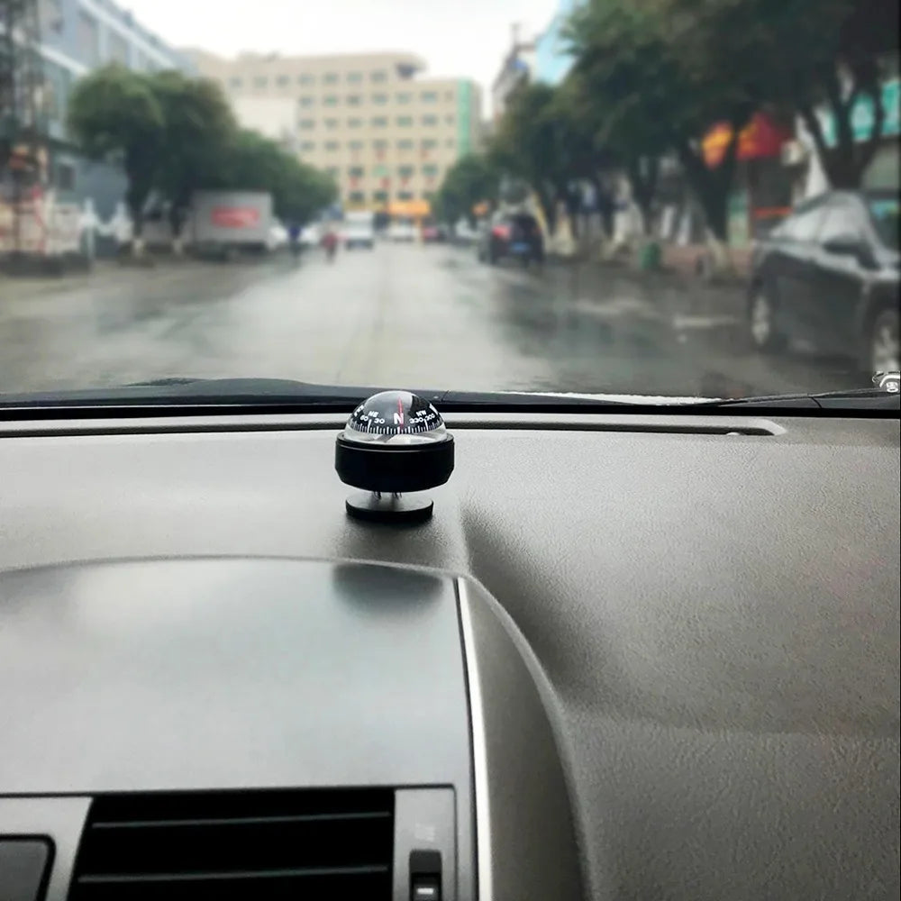Clear Mark Black Car Compass Portable Practical Dashboard Compass Plastic Vehicle Navigation Ball Vehicle Navigation
