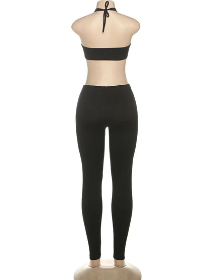 Weird Puss Sexy Jumpsuit Women Midnight Coquette Sleeveless Waistless Skinny Midnight Clubwear Stretch Workout Activity Overalls