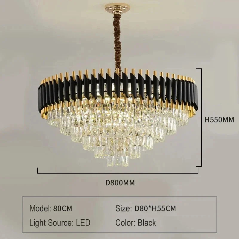 Luxury Crystal Pendant Lamp Modern Villa Living Room Lights Lustre Home Interior Decoration Dining Table Loft Ceiling Chandelier