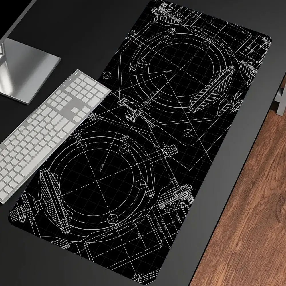 Mechanical Drawing Mouse Pad Gaming Accessory Large HD Mousepad XXL MousePad Natural Rubber Carpet Non-Slip Table Mat Office Rug