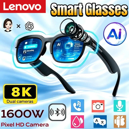 Lenovo Smart Motorcycle Sunglasses New AI Translation Bluetooth Conversation Recording Listening To Music Adults Smart Glasses