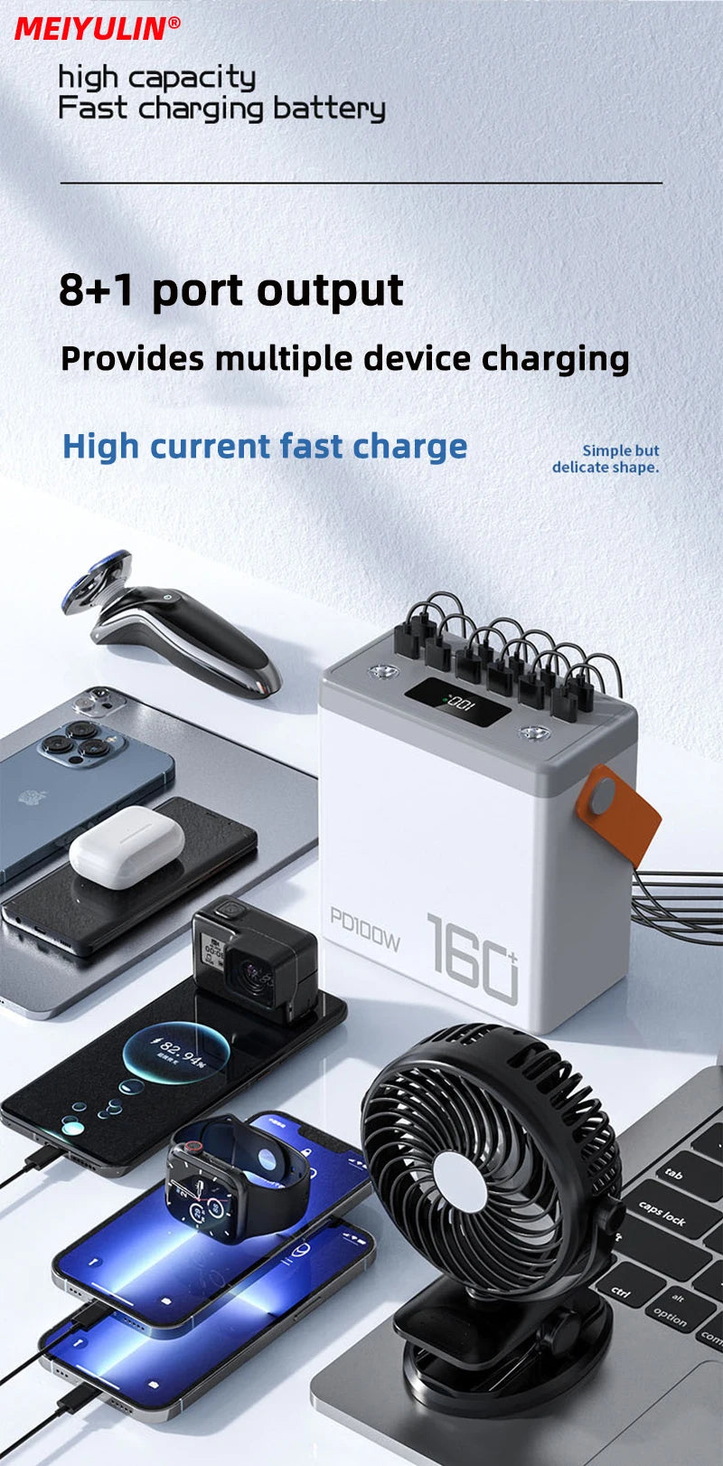 PD100W 160000mAh Power Bank Station Fast Charger Portable Emergency Charging External Battery for iPhone 15 Xiaomi Tablet laptop