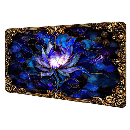 Colored Glass Style Black Lotus Design Magic Party Play Mat Durable Rubber for MTG&TCG Games 35X60cm Mouse Pad Offices Desk Mats