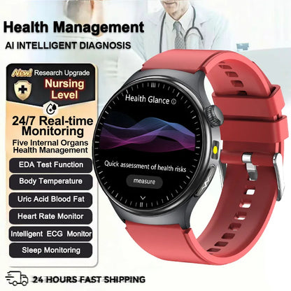 2026 New Health Sport ECG AI Diagnosis Smart Watches Men Heart Rate Blood Pressure IP68 Waterproof Smartwatches For Men Women