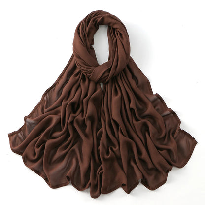Fashion Muslim Hijab For Women Cotton Rayon Modal Hijab Scarf Solid Color Headscarf Wraps Islamic Headband Turban Veils 185*75CM