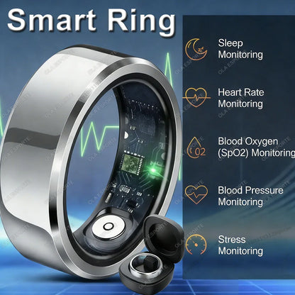 2026 New R12 Smart Ring with Charging Case, Heart Rate Blood Oxygen Sleep Health Manager,5ATM Waterproof For Men Women Smartring