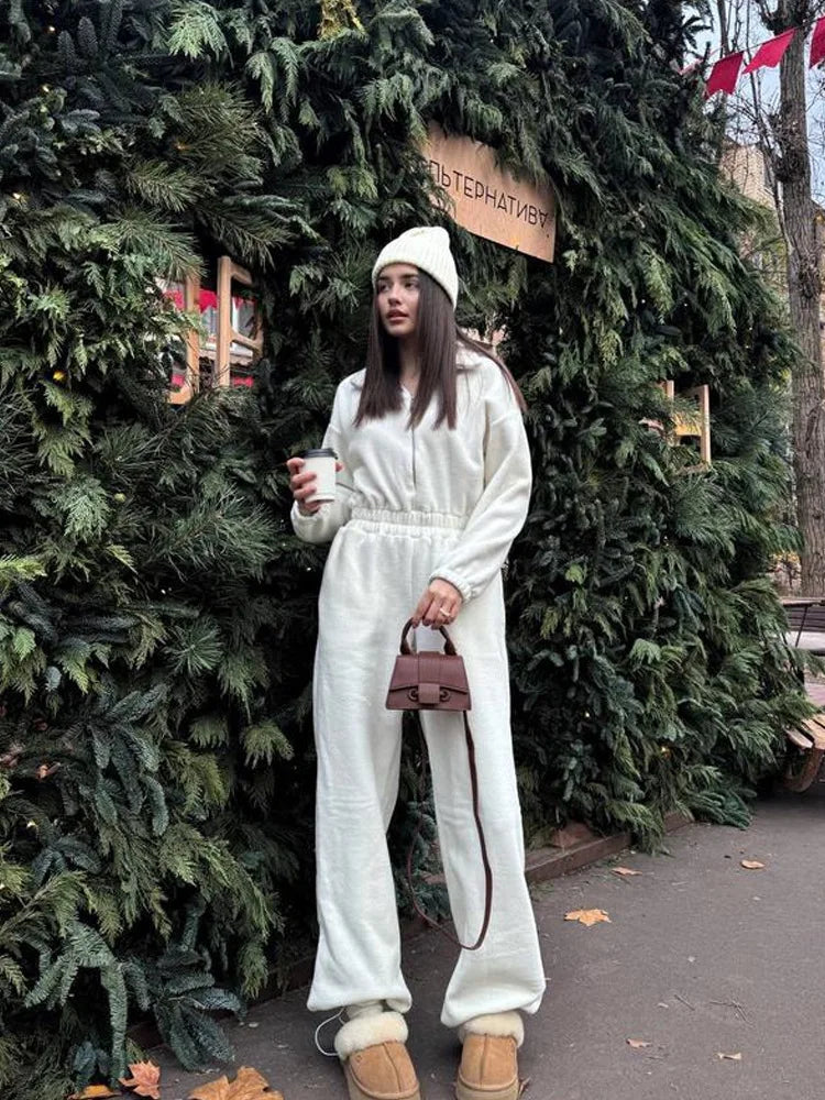 Sports and Leisure Contrast Color Jumpsuit Fashion Trend Street Jumpsuit Women’s Suit New Women Clothing