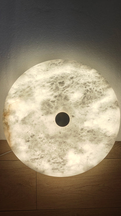 Modern Simple LED Natural Marble Ceiling Lamp Living Room Bedroom Corridor Circular Ultra-thin All-copper Wall Lamp Indoor Decor