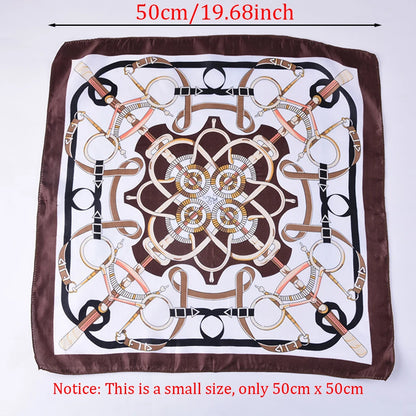 New 90*90cm Retro Brand Women Silk Scarf Bandanna Fashion Bohemian Pattern Square Hijab Lady Wrap Headband Foulard Muffler