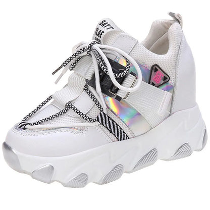 Maogu Mixed Color Shoes Sports Wedge White Sandals Women High Heel Beach Casual Shoe Leisure Lady Platform Chunky Sandals