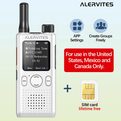 BAOFENG AT1 POC Walkie Talkie Unlimited Data Free For Life Global Phone APP Connection Dual Card Slot ALERVITES Network Radio