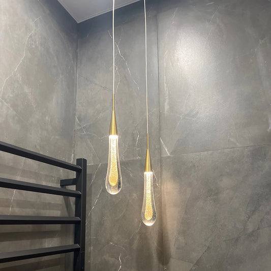 Customizable Post-Modern Crystal Glass led Pendant Lights Hanglamp Drop Light Restaurant Bar Pendant Lamp Staircase Lamps