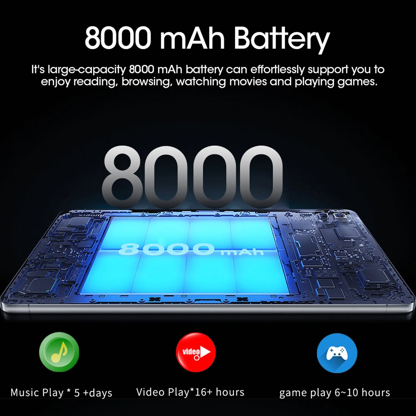 New 5G Original Pad 8GB RAM 256GB ROM 10.1 Inch Android 13 Tablets Octa Core Google Play 4G Phone Call WiFi Tablet PC 8000mAh