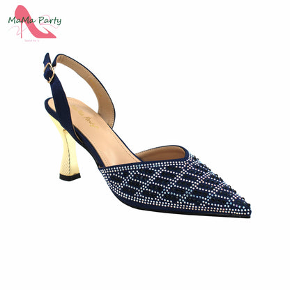 Peach Color New Arrivals Nigerian Women Shoes and Bag Set High Quality Super High Heels for Garden Party