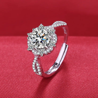 925 Sterling Silver Ring Heart AAA Zircon Open adjustable Engagement For Women Wedding Fashion Jewelry Party Gifts