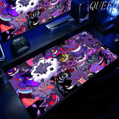 XXL Play Mat Laptop Black Gaming Accessories Mouse Pad Japan Anime Keyboard Rug PC P-pokemon Gengar Mousepad Gamer Keyboard Rug