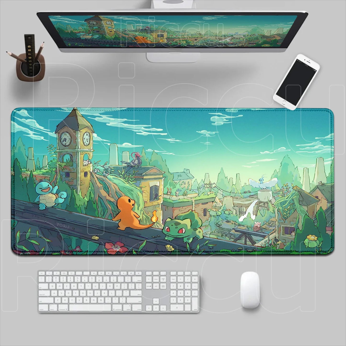 P-pokemon Bulbasaur Mouse Mats Rubber Mousepad Large Anime Gaming Accessories Pad Kawaii Carpet Cabinet Keyboard Office Deskmat