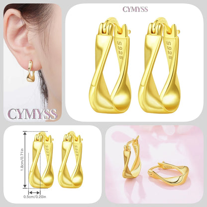 Original 925 Sterling Silver Heart Vintage Luxury Earrings Fashion 18K Gold Hoop Earrings for Women Piercing Jewelry Aretes 2026