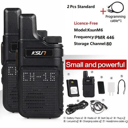 KSUT PMR446 Walkie Talkie 2pcs/1pcs Mini Size Portable Handheld Radio Wireless Set Two Way Radio Station Comunicador Transceiver