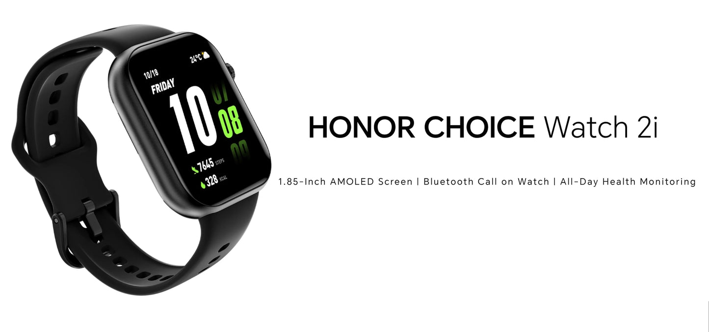 HONOR CHOICE Watch 2i Global Version 14-Day Long Battery life 1.85" AMOLED Screen Smart Watch Bluetooth Call on Watch