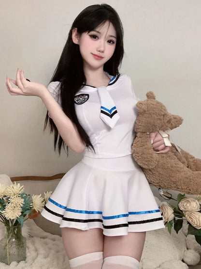 Sailor Uniform Set Pleated Skirt Style Great for Anime Conventions Nostalgic School Days for Anime Cosplay Fans Fashion Dress