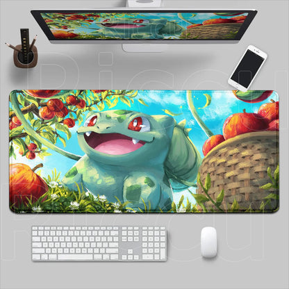 P-pokemon Bulbasaur Mouse Mats Rubber Mousepad Large Anime Gaming Accessories Pad Kawaii Carpet Cabinet Keyboard Office Deskmat